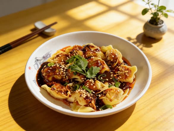Pork Wonton With Spicy Peanut Sauce 花生酱馄饨
